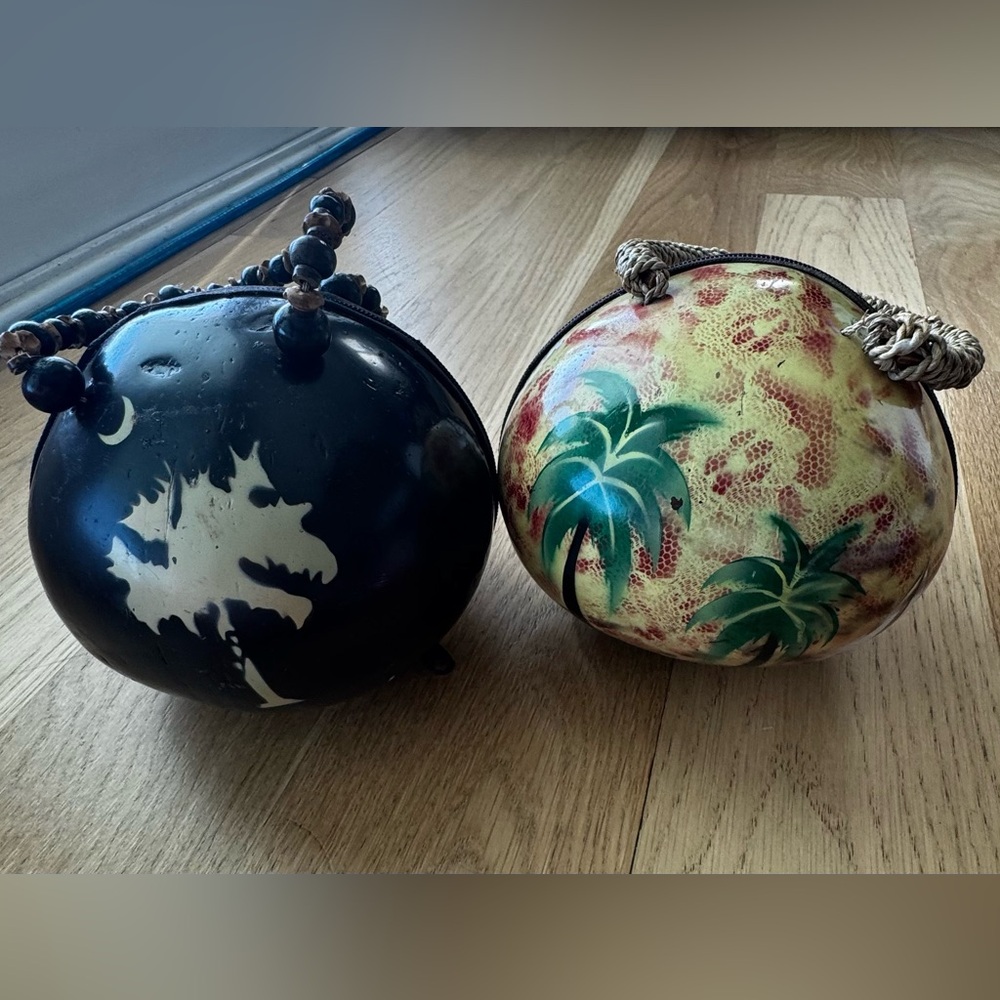 2 Coconut Shell Handbag Purse